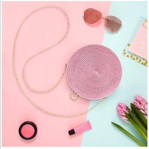 New fancy pink round crossbody bag